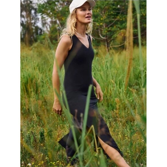 NEW Athleta Santorini Modal Maxi Dress // Black - Picture 1 of 11